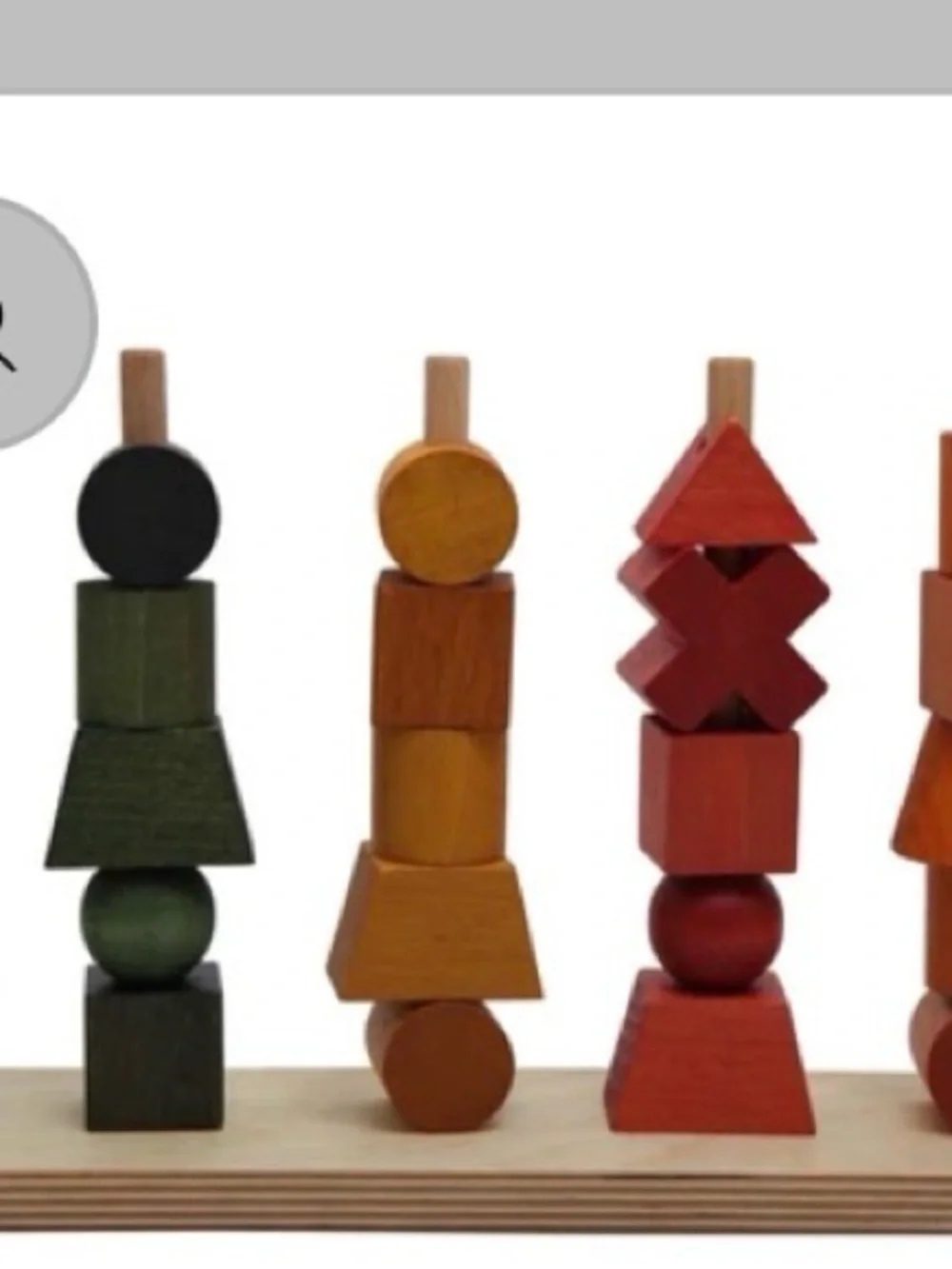 NIB Wooden Story Montessori block shape stacking toy non-toxic handmade